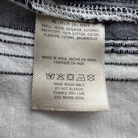 Anthropologie x Lilka Off the Shoulder Top Womens XS Blue White Bell Sleeve - Picture 8 of 10